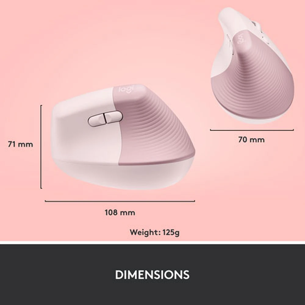 Logitech Lift Vertical Ergonomic 4000 DPI Wireless Mouse
