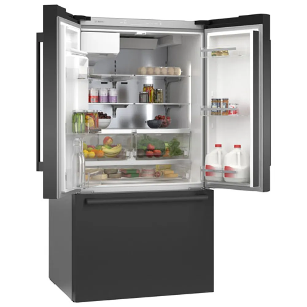 Bosch 36" 26 Cu. Ft. French Door Refrigerator with Water & Ice Dispenser (B36FD50SNB) - Black Stainless