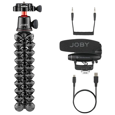 Ensemble pour vlogueur GorillaPod PRO avec microphone pour caméra Wavo PRO et trépied GorillaPod 3K PRO de JOBY