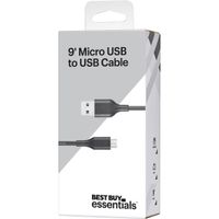 Best Buy Essentials 2.7m (8.9 ft.) Micro USB/USB-A Cable (BE-MMA922K-C)