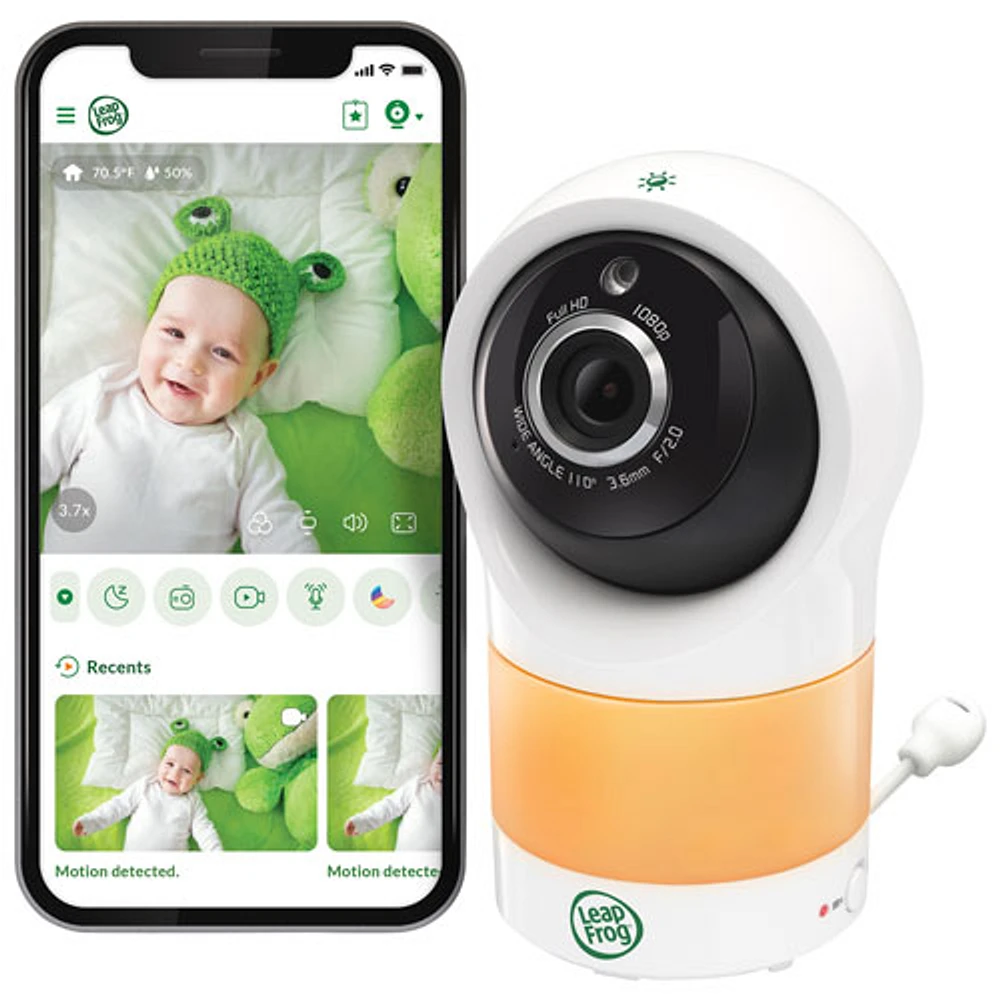 Interphone de surveillance vidéo Wi-Fi avec vision nocturne en couleur et zoom/pivot/inclinaison de LeapFrog (LF1911)