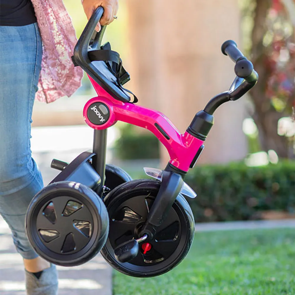 Tricycle à pédales/à pousser de 9 po pour enfants Tricycoo de Joovy - Rose