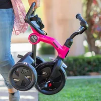 Tricycle à pédales/à pousser de 9 po pour enfants Tricycoo de Joovy - Rose