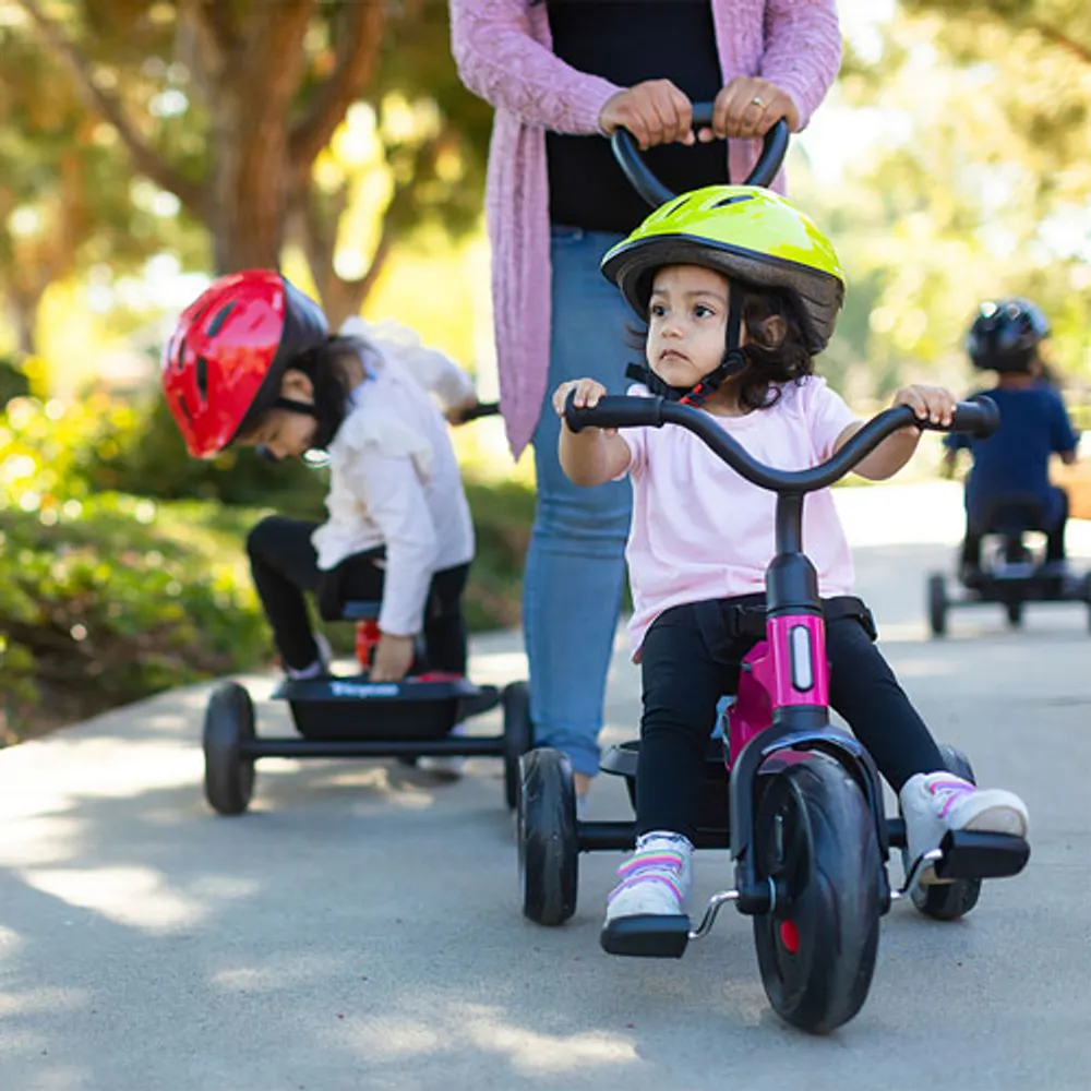 Tricycle à pédales/à pousser de 9 po pour enfants Tricycoo de Joovy - Rose