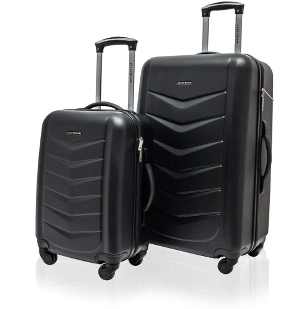 Jetstream 2 Piece Hardside Carry On Luggage Set Rolling Wheeled Spinner  Travel Expandable Lightweight ABS Suitcase