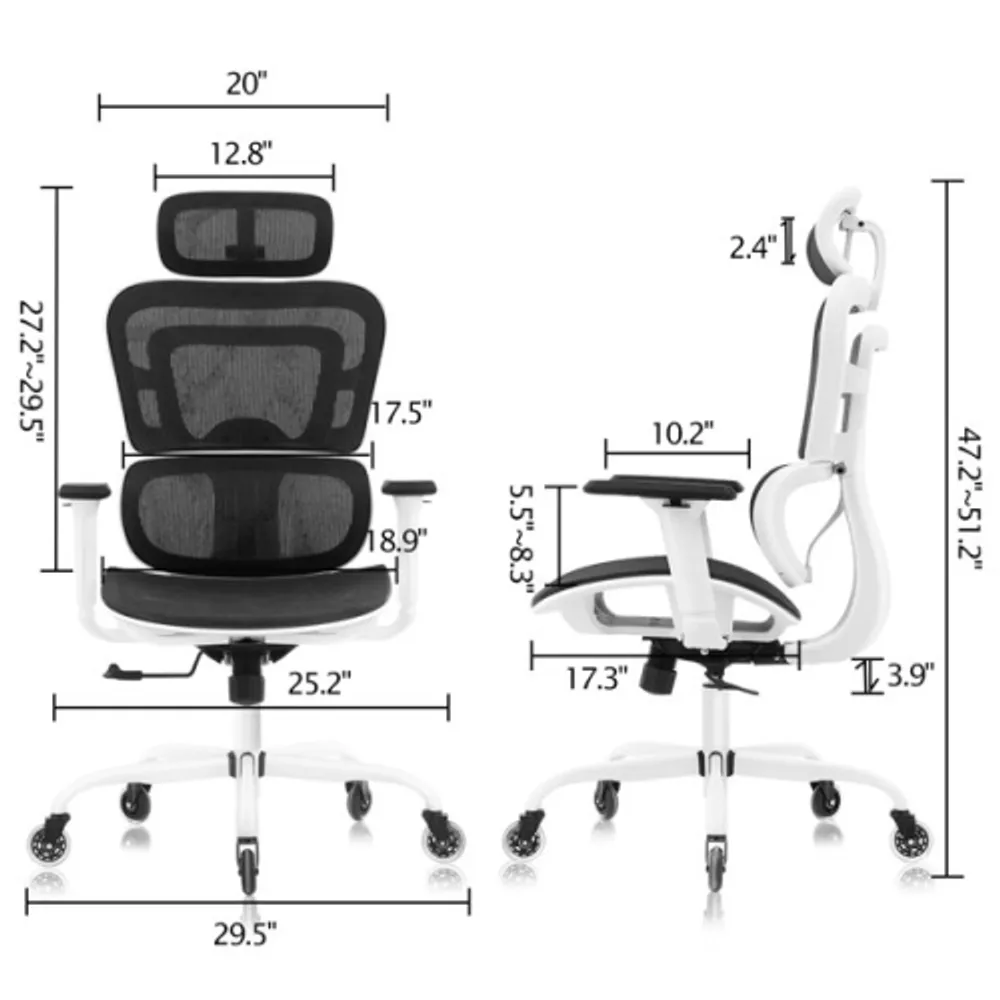 CoolHut Office Chair, High Back Ergonomic Desk Chair, Mesh Desk