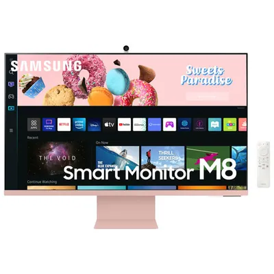 Samsung M8 32" 4K Ultra HD 60Hz 4ms GTG VA LED Smart Monitor (LS32BM80PUNXGO) - Sunset Pink