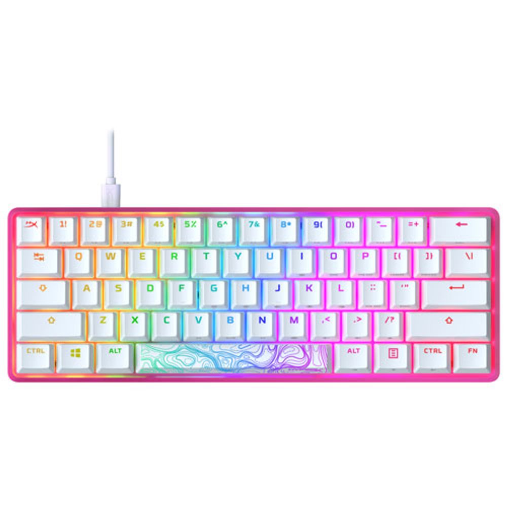 HyperX Alloy Origins 60 Backlit Mechanical Pink Gaming Keyboard - White