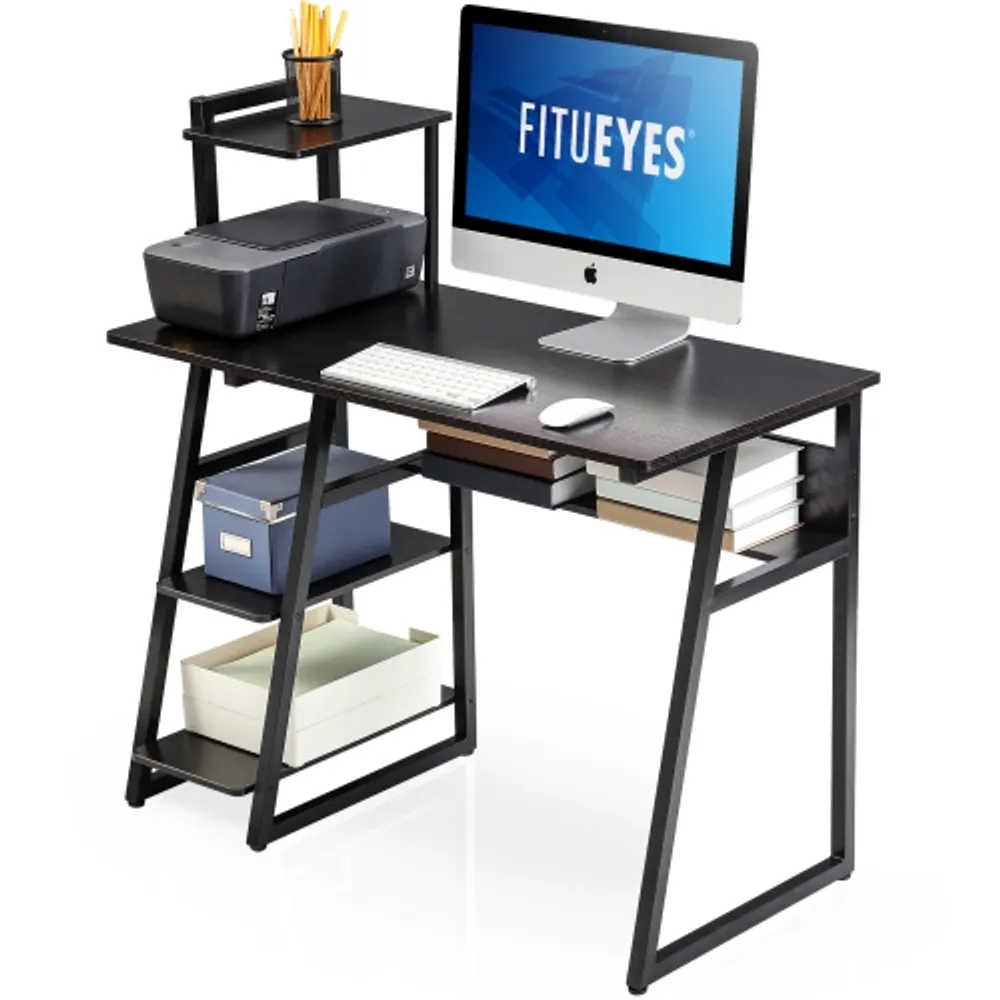 FITUEYES Computer Desk for Small Spaces, Small Desk with Monitor