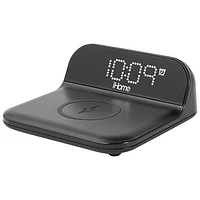 iHome IOP18 Bluetooth Alarm Clock with USB and Qi Wireless Charging - Black