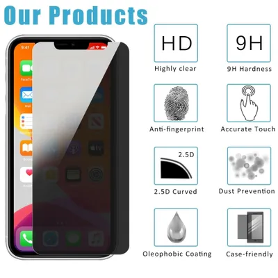 ( KeeGuard ) Privacy Screen Protector for iPhone 12 Max 6.7-inch (Full-Coverage), Anti Spy Tempered Glass Screen Protector. Anti Peep