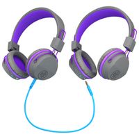 JLab JBuddies Studio On-Ear Bluetooth Kids Headphones - Grey/Purple