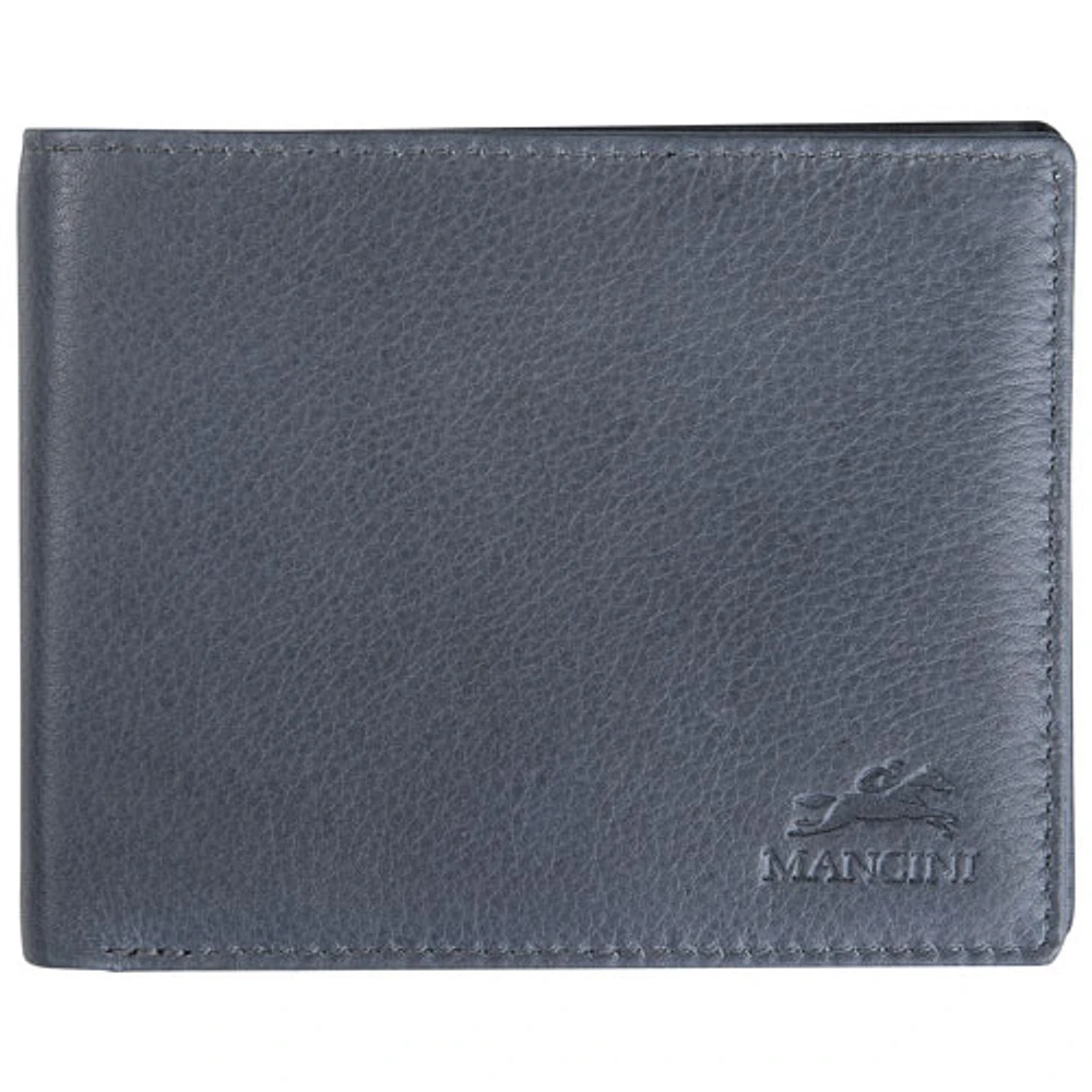 Mancini Bellagio RFID Genuine Leather Bi-fold Wing Zipper Wallet