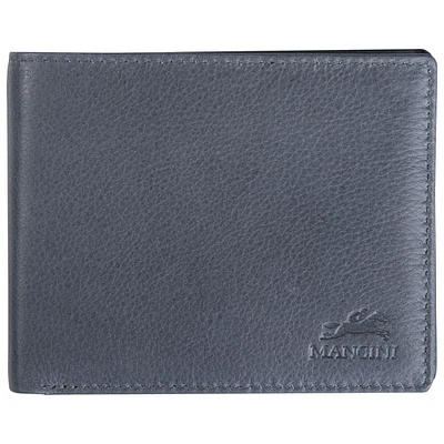 Mancini Bellagio RFID Genuine Leather Bi-fold Wing Zipper Wallet