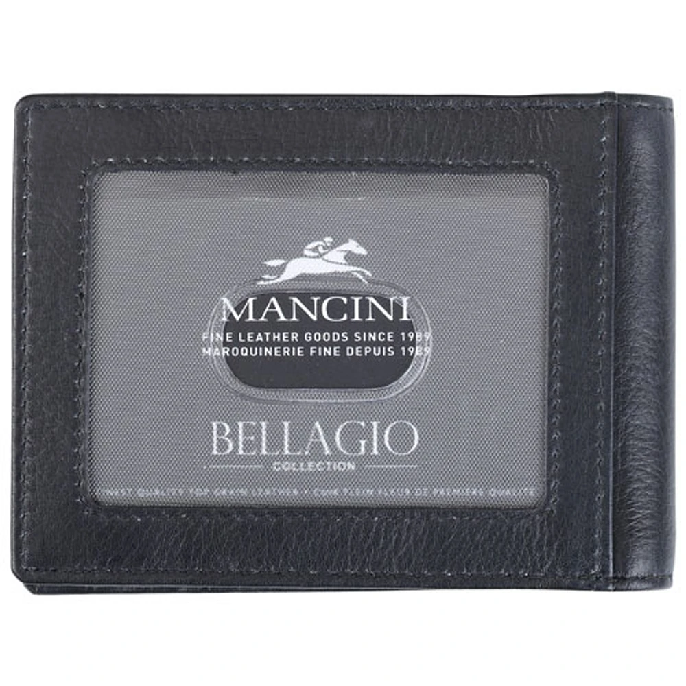 Mancini Bellagio RFID Genuine Leather Money Clip Wallet with ID Window