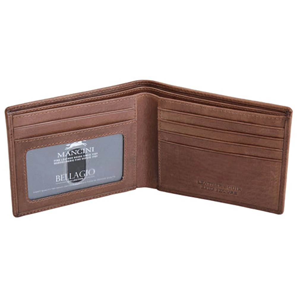 Mancini Bellagio RFID Genuine Leather Bi-fold Wallet