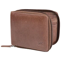 Mancini Bellagio RFID Genuine Leather Bi-fold Zipper Wallet