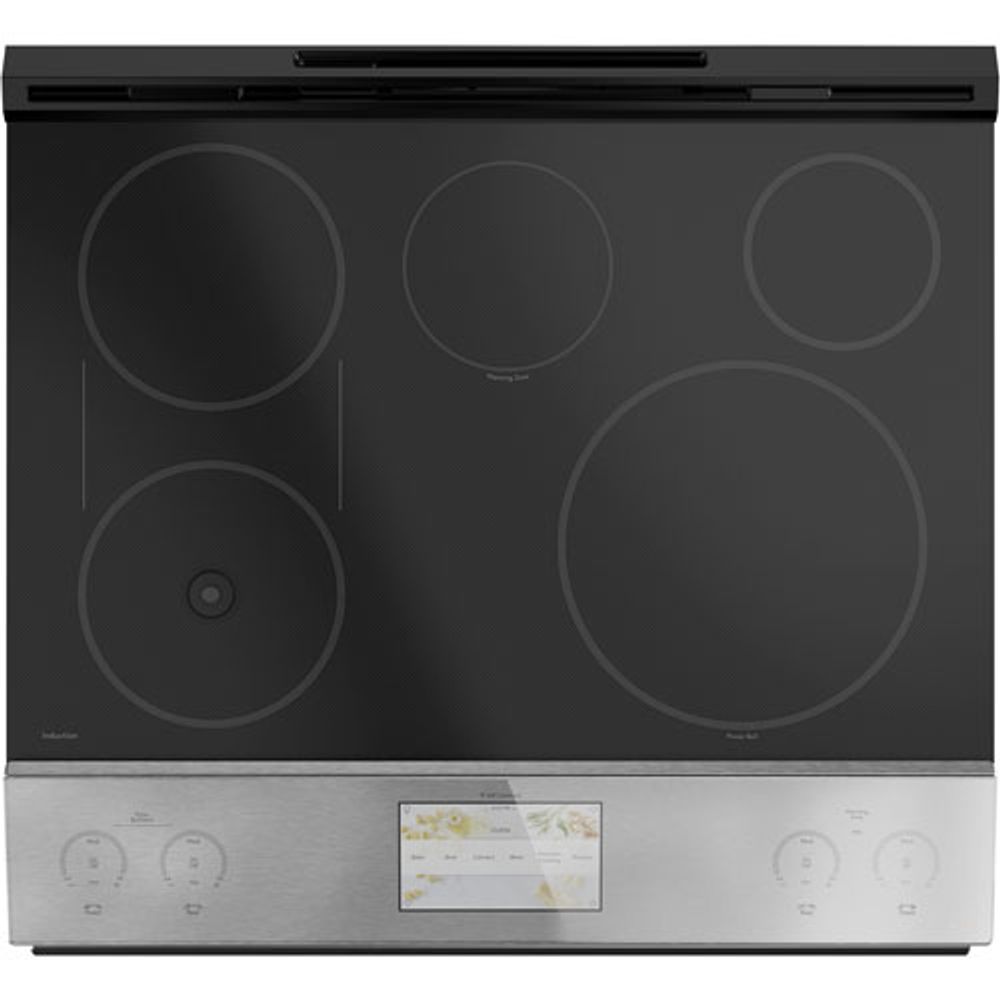 Café 30" 5.3 Cu. Ft. True Convection 5-Element Slide-In Induction Range (CHS90XM2NS5) - Platinum Glass