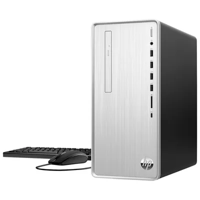 HP Desktop PC - Natural Silver (AMD Ryzen 5 5600G/512GB SSD/12GB RAM) - Only at Best Buy