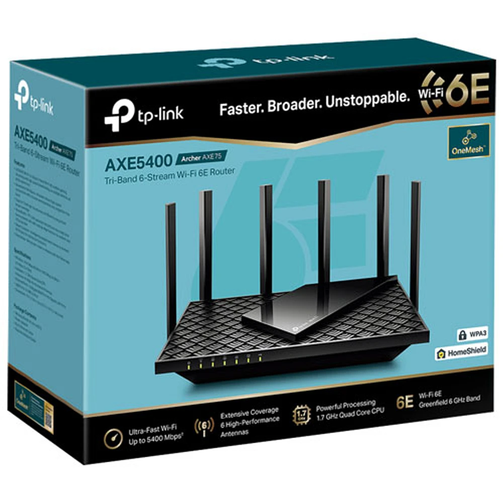 Routeur sans fil Wi-Fi 6E Gigabit tribande Archer AXE75 de TP-Link