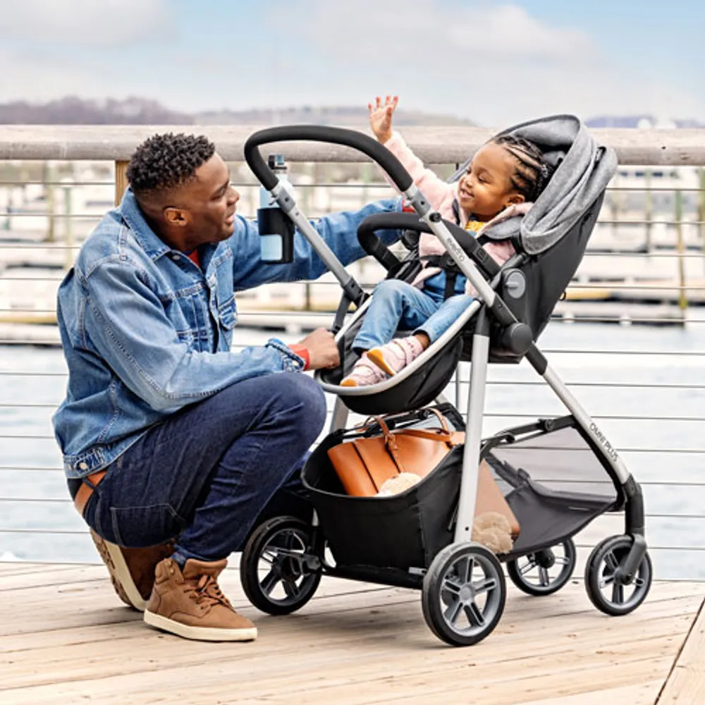 Système de transport modulaire Omni Plus avec siège d'auto de bébé LiteMax Sport d'Evenflo - Gris