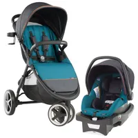 Système de transport intelligent Gold Verge3 d'Evenflo avec siège d'auto pour bébé LiteMax Smart - Bleu saphir