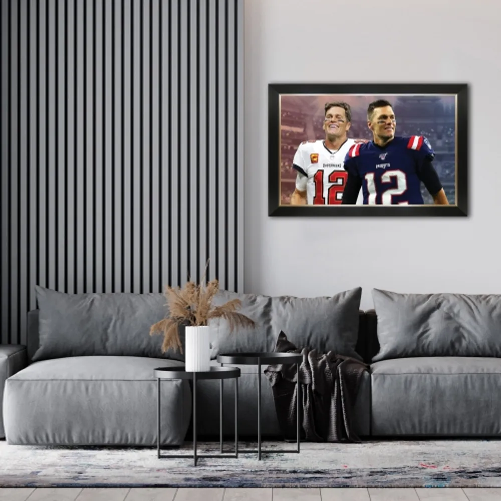 Tom Brady Signed Oversize Autograph Canvas Framed Photo Patriots