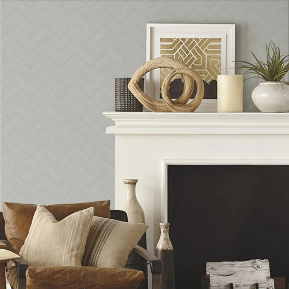 RoomMates Herringbone Weave Peel & Stick Wallpaper - Grey