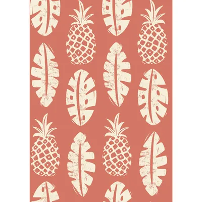 RoomMates Pineapple BlockPrint Peel & Stick Wallpaper - Orange