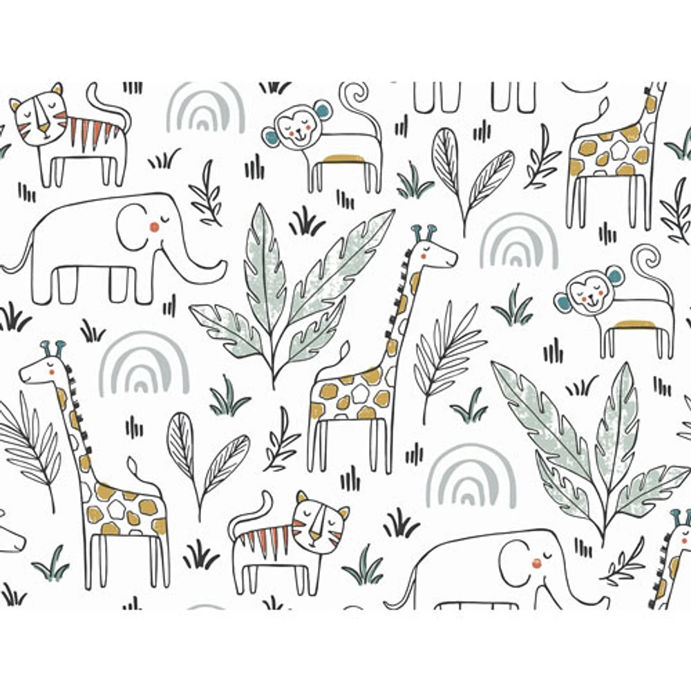 RoomMates Jungle Menagerie Peel & Stick Wallpaper