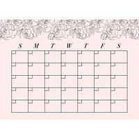 RoomMates Blush Peony Monthly Calendar Dry Erase Wall Decal