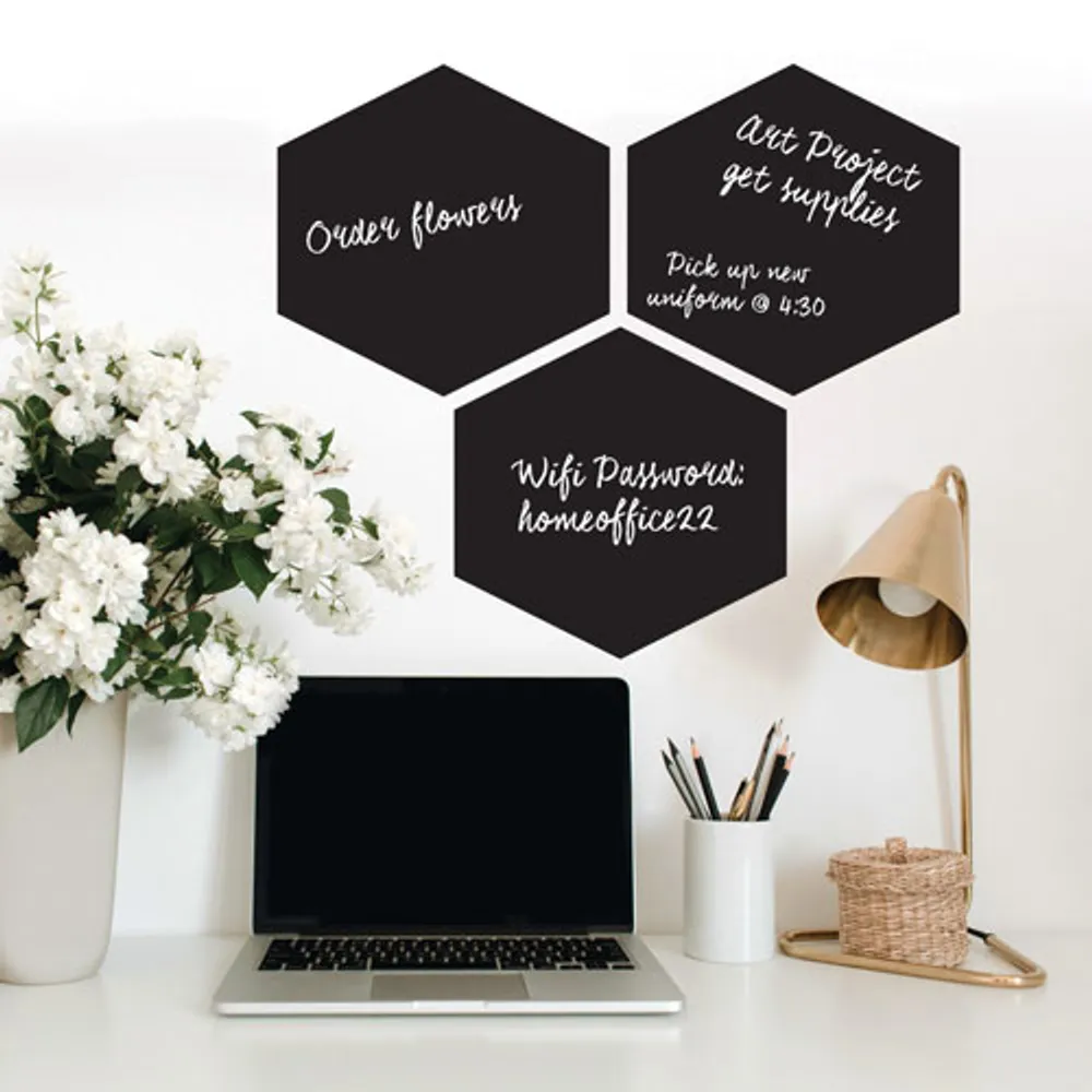 RoomMates Chalk Hexagon Peel & Stick Wall Decal - Black