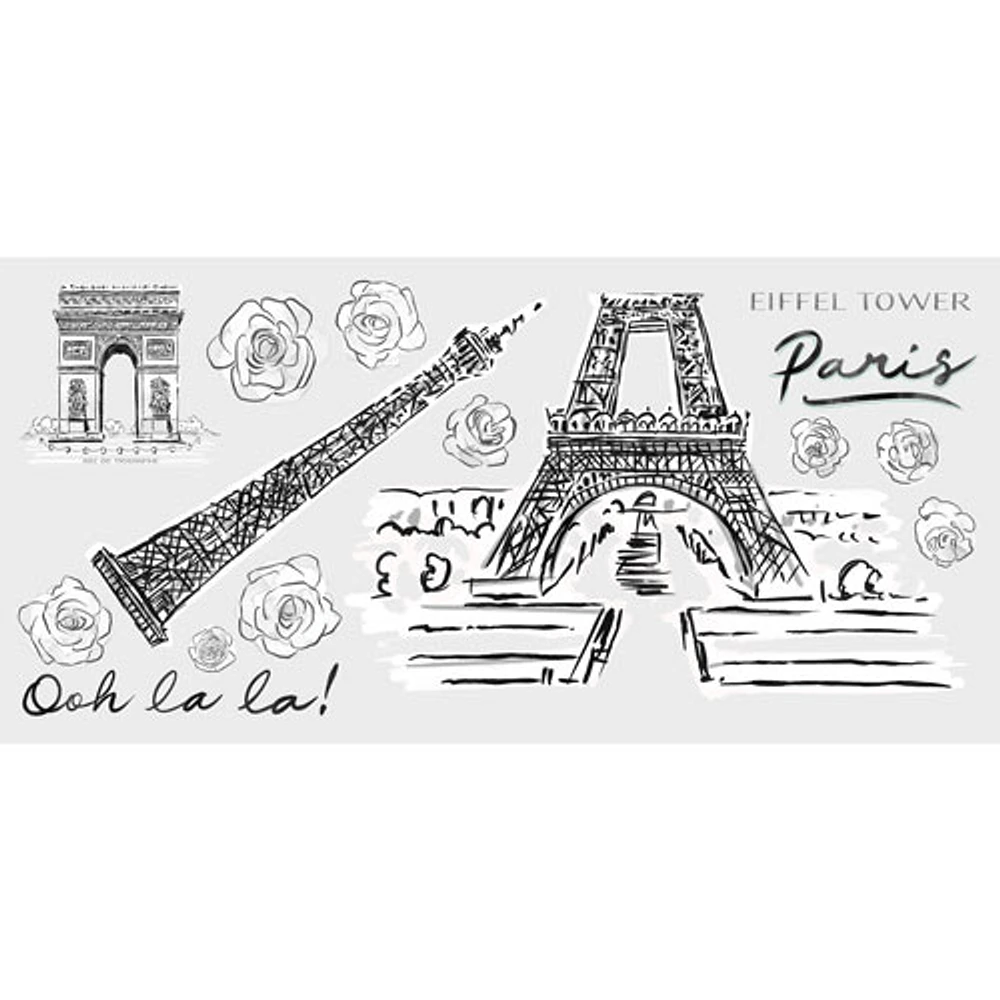 RoomMates Eiffel Tower Sketch Giant Wall Decals