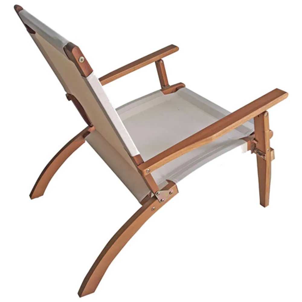 Patioflare Susan Wood Folding Patio Arm Chair - White
