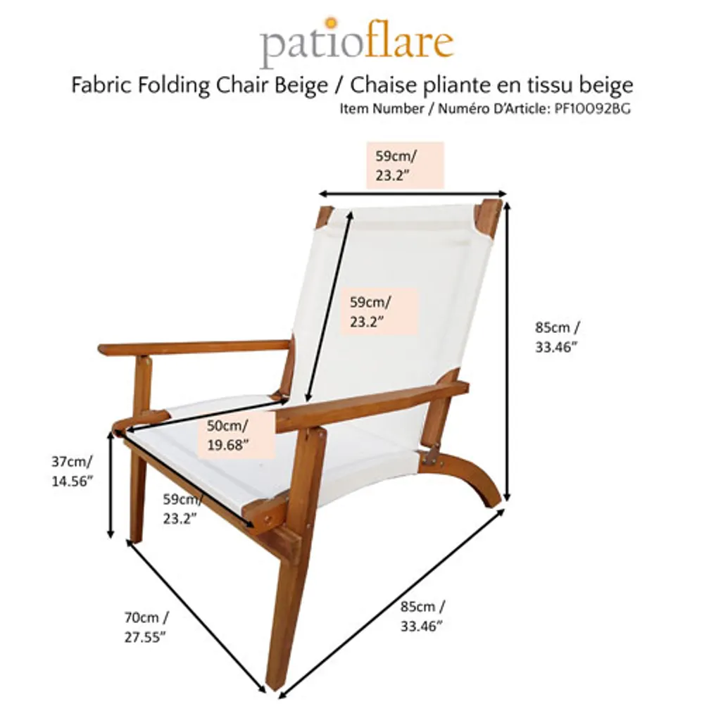 Patioflare Susan Wood Folding Patio Arm Chair - White