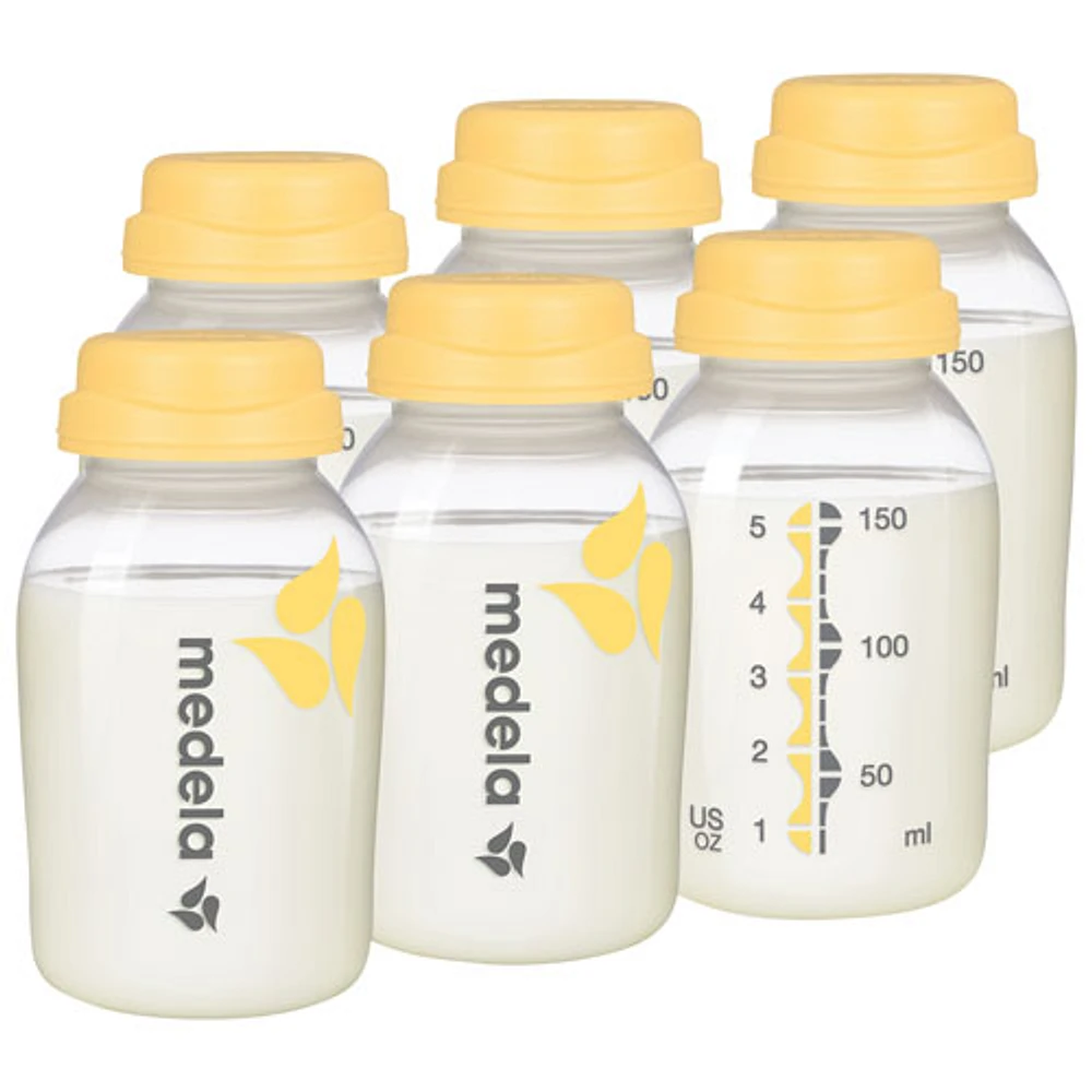 Ensemble de biberons de 5 oz pour lait maternel de Medela - Paquet de 6 - Transparent