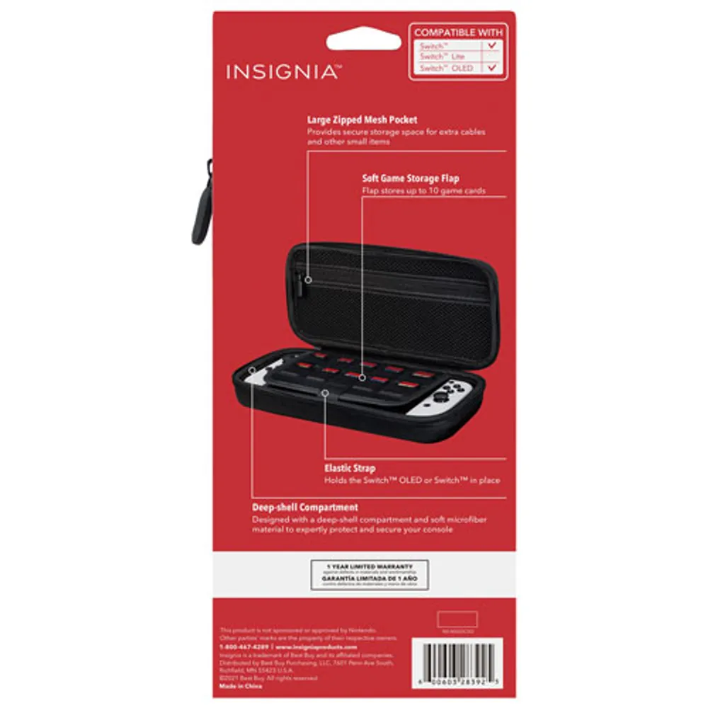 Best Buy: Insignia™ Universal Go Case + for Switch and Switch OLED Black  NS-NSGOCSO