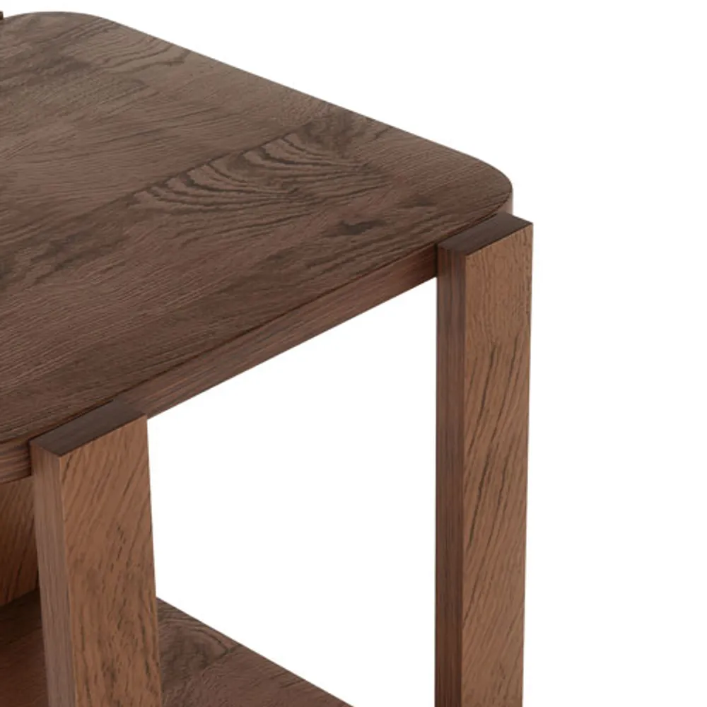 Bellwood Modern Square End Table - Aged Walnut