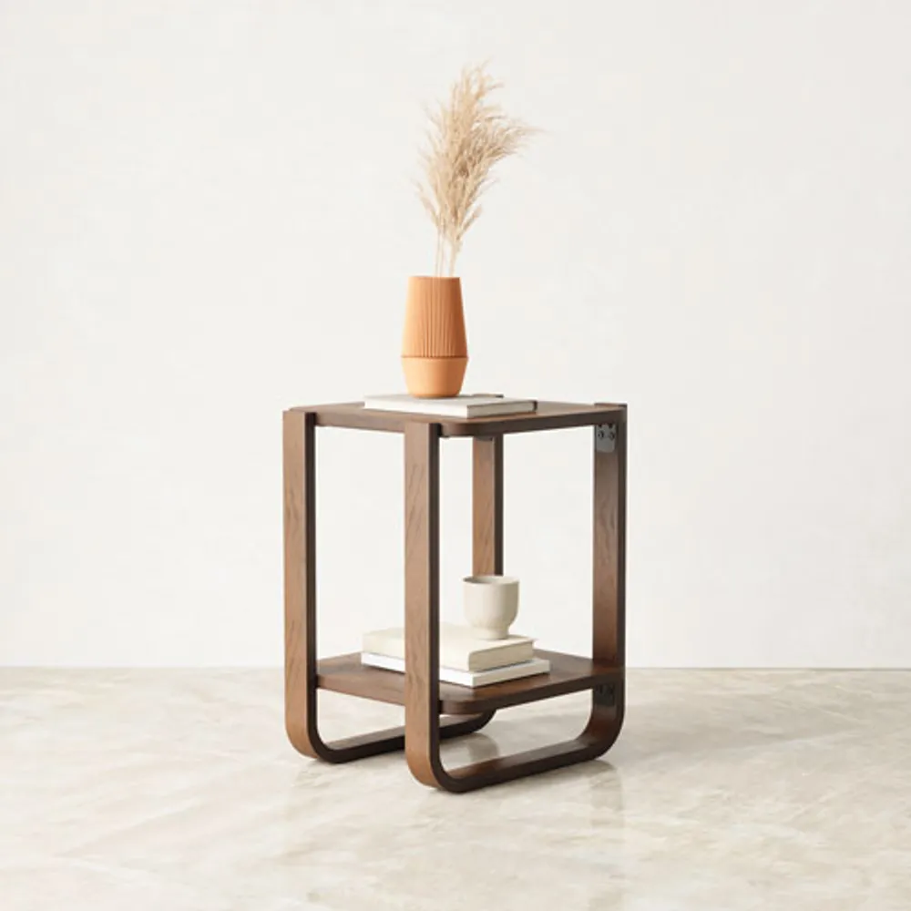 Bellwood Modern Square End Table - Aged Walnut