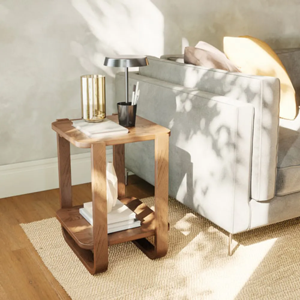 Bellwood Modern Square End Table - Aged Walnut