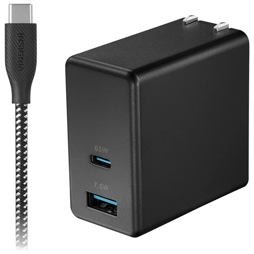 Insignia 72.5W USB-C Wall GaN Charger with USB-A Port (NS-PW372AC1B22B-C) - Only at Best Buy