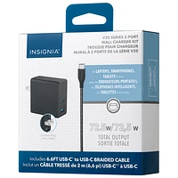 Chargeur mural USB-C GaN de 72,5 W d'Insignia avec port USB-A (NS-PW372AC1B22B-C) - Exclusivité de Best Buy