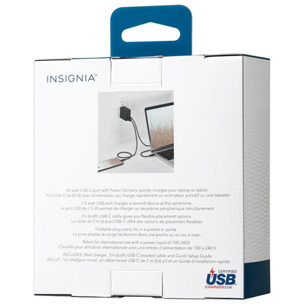 Insignia 72.5W USB-C Wall GaN Charger with USB-A Port (NS-PW372AC1B22B-C) - Only at Best Buy