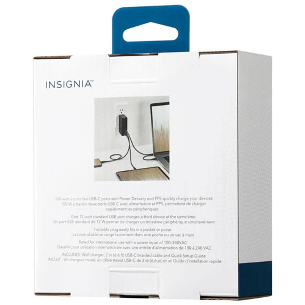 Insignia 112W 3-Port USB-C/USB-A Wall Charger with USB Cable (NS-PW3X1A1C2B22B-C) - Only at Best Buy