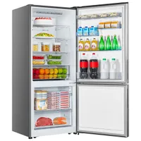 Hisense 28" 14.7 Cu. Ft. Counter-Depth Bottom Freezer Refrigerator (RB15A2CSE) - Titanium