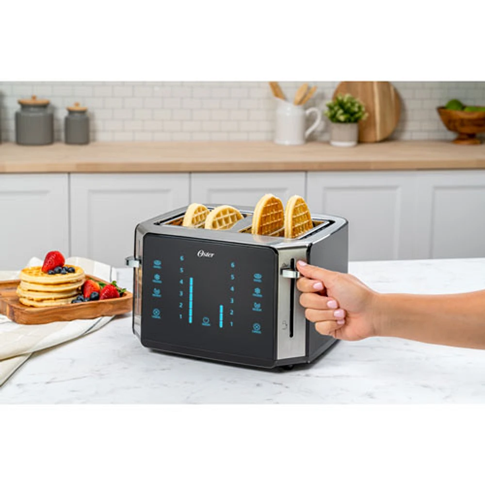 Oster Touchscreen Toaster - 4-Slice - Black/Stainless Steel