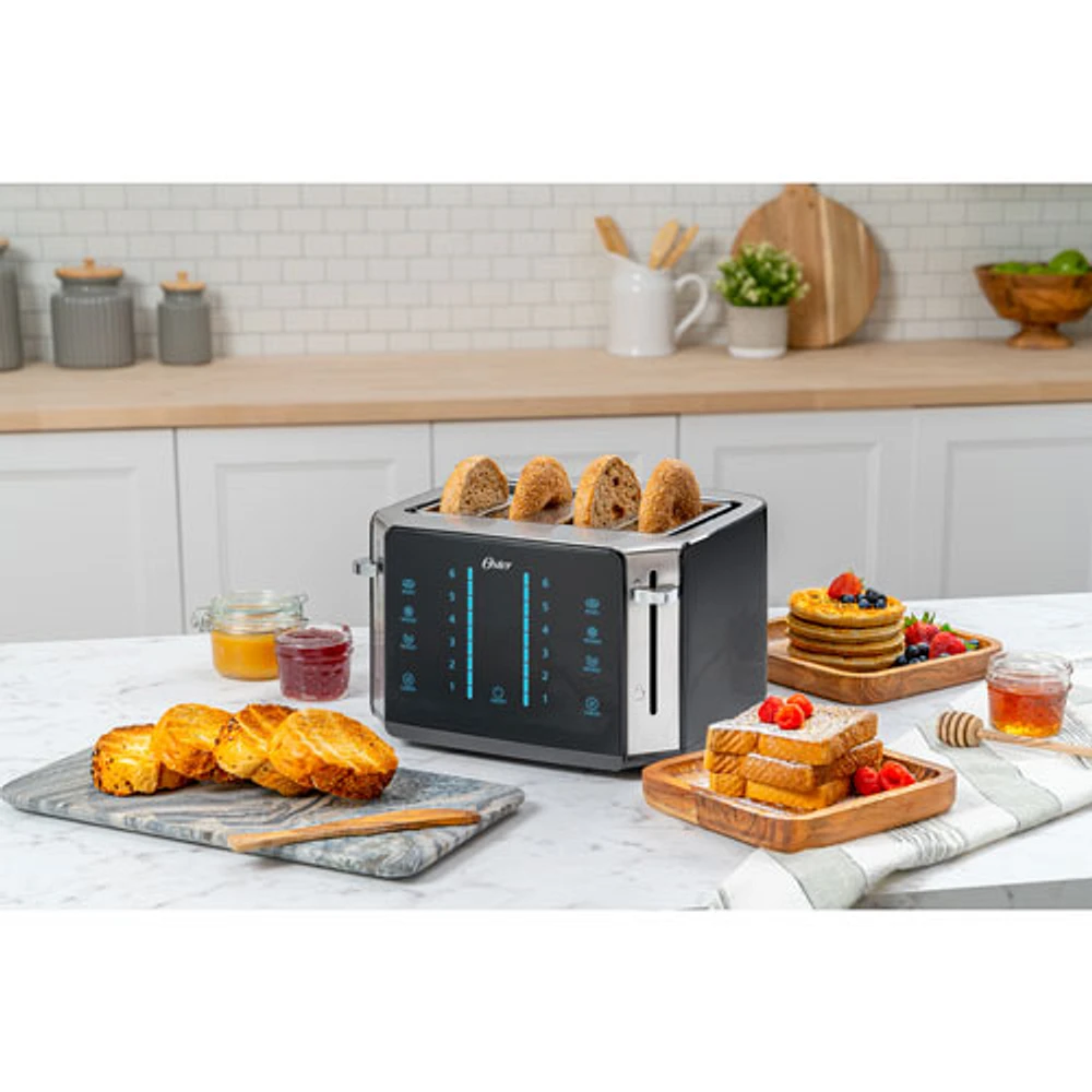 Oster Touchscreen Toaster - 4-Slice - Black/Stainless Steel