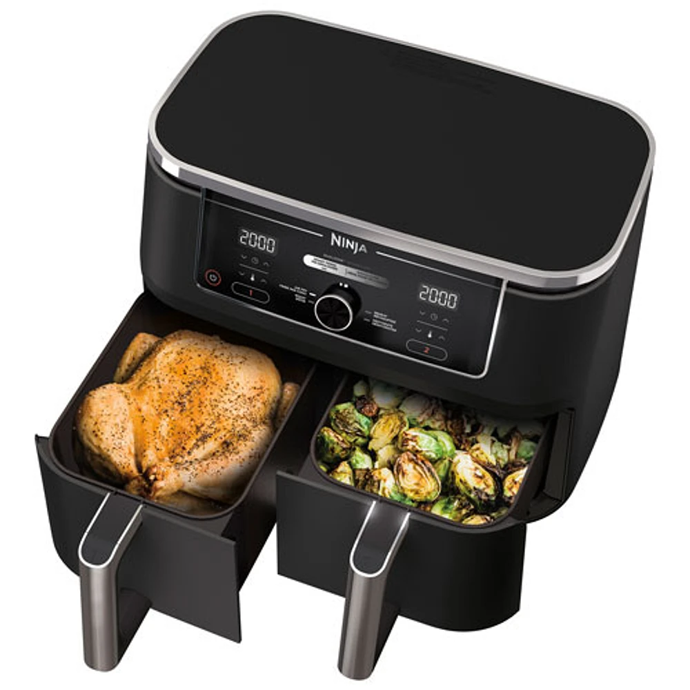 Friteuse à air chaud 4-en-1 Dual Zone Foodie de Ninja - 9,46 kg/10 pte - Noir