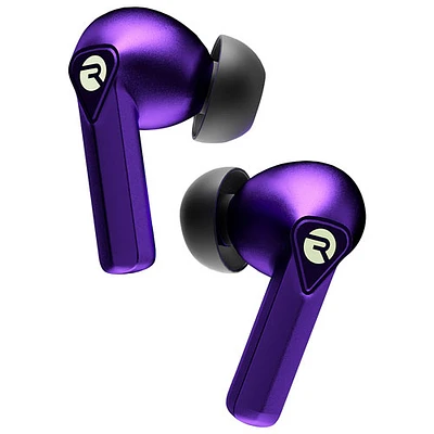 Écouteurs boutons de jeu 100 % sans fil à isolation sonore de Raycon - Violet