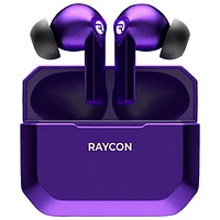 Écouteurs boutons de jeu 100 % sans fil à isolation sonore de Raycon - Violet